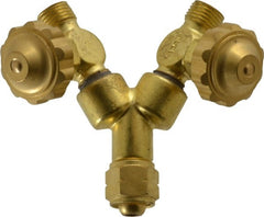 Value Collection - Gas, Two Hose to One Regulator - 9/16-18 LHF Inch Thread Inlet, 9/16-18 LHF Inch Thread Outlet - Exact Tooling