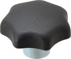 KIPP - 1.96" Head Diam, 7 Point Lobed Knob - 3/8" Hole, Thermoplastic, Black - Exact Tooling