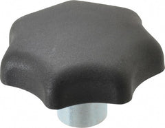 KIPP - 2.48" Head Diam, 7 Point Lobed Knob - 1/2" Hole, Thermoplastic, Black - Exact Tooling