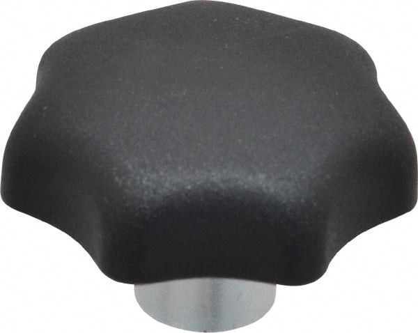 KIPP - 40mm Head Diam, 7 Point Lobed Knob - M8x1.25 Hole, Thermoplastic, Black - Exact Tooling