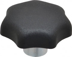 KIPP - 40mm Head Diam, 7 Point Lobed Knob - M8x1.25 Hole, Thermoplastic, Black - Exact Tooling