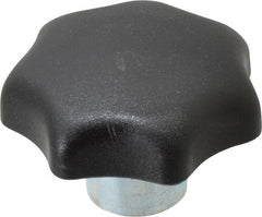 KIPP - 50mm Head Diam, 7 Point Lobed Knob - 10mm Hole, Thermoplastic, Black - Exact Tooling