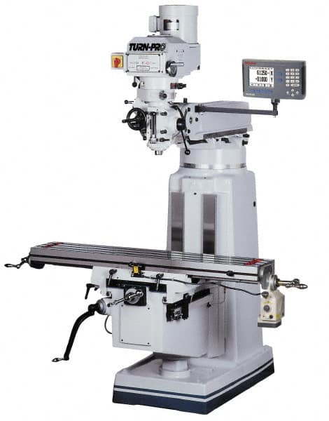 Value Collection - 9 x 49" 3 hp 220/440V 220V Variable Speed Pulley Control 3 Phase Knee Milling Machine - Exact Tooling
