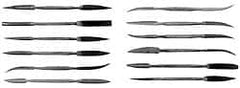 Grobet - 12 Piece Swiss Pattern File Set - 7" Long, 2 Coarseness, Silversmith's Handle - Exact Tooling