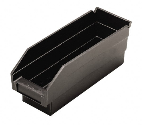 Quantum Storage - 11-5/8" Deep, Black Polypropylene Hopper Shelf Bin - 4" High x 4-1/8" Wide x 11-5/8" Long - Exact Tooling