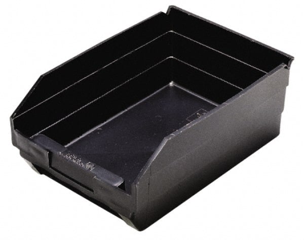 Quantum Storage - 11-5/8" Deep, Black Polypropylene Hopper Shelf Bin - 4" High x 8-3/8" Wide x 11-5/8" Long - Exact Tooling