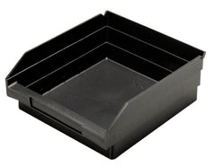 Quantum Storage - 11-5/8" Deep, Black Polypropylene Hopper Shelf Bin - 4" High x 11-1/8" Wide x 11-5/8" Long - Exact Tooling