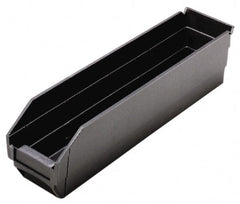 Quantum Storage - 17-7/8" Deep, Black Polypropylene Hopper Shelf Bin - 4" High x 4-1/8" Wide x 17-7/8" Long - Exact Tooling