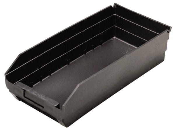 Quantum Storage - 17-7/8" Deep, Black Polypropylene Hopper Shelf Bin - 4" High x 8-3/8" Wide x 17-7/8" Long - Exact Tooling