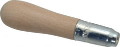 Lutz - 4" Long x 1" Diam File Handle - 1/8" Bore, 1-3/4" Deep, for Use with 3, 4, 5 & 6" Files - Exact Tooling