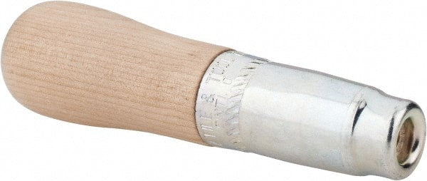 Lutz - 5" Long x 1-5/16" Diam File Handle - 1/4" Bore, 2-1/2" Deep, for Use with 8, 10 & 12" Files - Exact Tooling