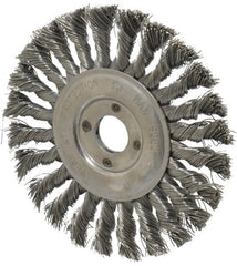 Value Collection - 6" OD, 7/8" Arbor Hole, Knotted Steel Wheel Brush - 1/2" Face Width, 1-1/2" Trim Length, 0.012" Filament Diam, 9,000 RPM - Exact Tooling