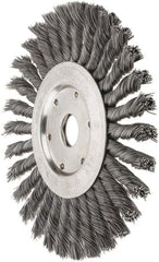 Value Collection - 7" OD, 7/8" Arbor Hole, Knotted Steel Wheel Brush - 1/2" Face Width, 1-11/16" Trim Length, 0.012" Filament Diam, 9,000 RPM - Exact Tooling