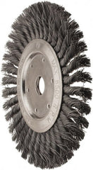 Value Collection - 8" OD, 7/8" Arbor Hole, Knotted Steel Wheel Brush - 1/2" Face Width, 1-11/16" Trim Length, 0.012" Filament Diam, 8,500 RPM - Exact Tooling