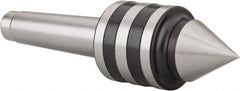 Value Collection - MT3 Taper Shank, 1.7717" Head Diam Live Center - 4,000 Max RPM, 1.2598" Point Diam, 2.95" Point Len, 705.48 Lb Max Workpc, 6.4567" OAL, 1.12" Long Tip, Standard Point - Exact Tooling