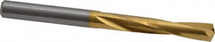 M.A. Ford - 3/16" 135° Spiral Flute Solid Carbide Screw Machine Drill Bit - TiN Finish, Right Hand Cut, 1-1/8" Flute Length, 2-3/16" OAL, Split Point, Straight Shank - Exact Tooling