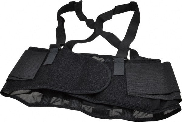 Ergodyne - Size M, Hook & Loop, Spandex Belt with Adjustable Shoulder Straps - 30 to 34" Waist, 7-1/2" Wide, Detachable Strap, Black - Exact Tooling