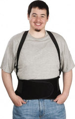 Ergodyne - Size XL, Hook & Loop, Spandex Belt with Adjustable Shoulder Straps - 38 to 42" Waist, 7-1/2" Wide, Detachable Strap, Black - Exact Tooling