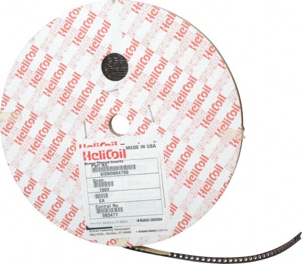 Heli-Coil - 1,000 Inserts, #4-40 UNC, 1D, Stainless Steel Screw Locking Insert - 2-3/4 Free Coils, 0.112 Inch Overall Length, 0.144 to 0.159 Inch Outside Diameter, Tangless, 304 Material Grade - Exact Tooling