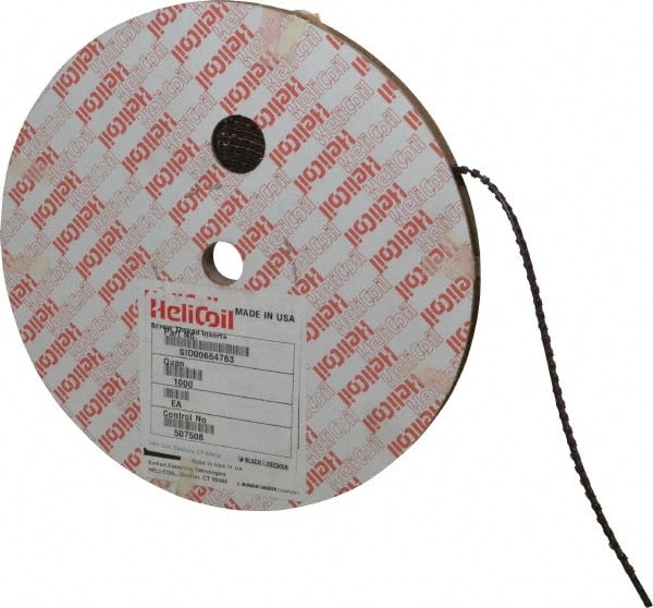 Heli-Coil - 1,000 Inserts, #4-40 UNC, 1-1/2D, Stainless Steel Screw Locking Insert - 4-3/4 Free Coils, 1/6 Inch Overall Length, 0.144 to 0.159 Inch Outside Diameter, Tangless, 304 Material Grade - Exact Tooling