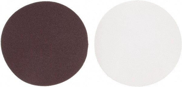 Made in USA - 5" Diam, 120 Grit Aluminum Oxide Adhesive PSA Disc - Fine Grade, Red, Cloth Backing, Flexible - Exact Tooling