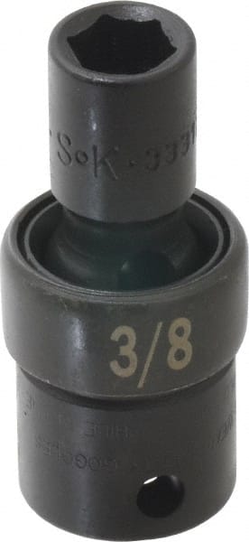 SK - 3/8" Drive 3/8" Standard Universal Impact Socket - 6 Points, 2-1/8" OAL - Exact Tooling
