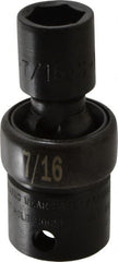 SK - 3/8" Drive 7/16" Standard Universal Impact Socket - 6 Points, 2-1/8" OAL - Exact Tooling
