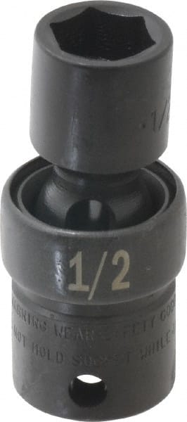 SK - 3/8" Drive 1/2" Standard Universal Impact Socket - 6 Points, 2-9/64" OAL - Exact Tooling