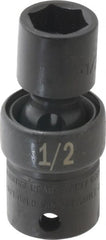 SK - 3/8" Drive 1/2" Standard Universal Impact Socket - 6 Points, 2-9/64" OAL - Exact Tooling
