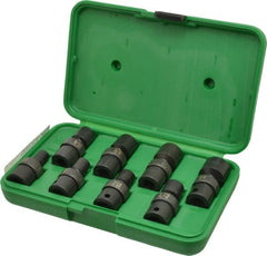 SK - 8 Piece 3/8" Drive Impact Socket Set - 6 Points, 5/16" to 3/4" Range, Inch Measurement Standard - Exact Tooling