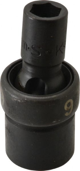 SK - 3/8" Drive 9mm Standard Universal Impact Socket - 6 Points, 2-1/8" OAL - Exact Tooling