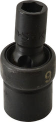 SK - 3/8" Drive 9mm Standard Universal Impact Socket - 6 Points, 2-1/8" OAL - Exact Tooling