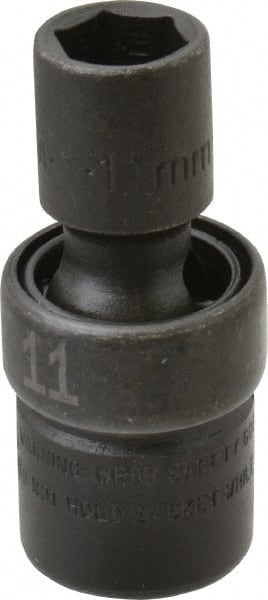 SK - 3/8" Drive 11mm Standard Universal Impact Socket - 6 Points, 2-1/8" OAL - Exact Tooling