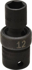 SK - 3/8" Drive 12mm Standard Universal Impact Socket - 6 Points, 2-1/8" OAL - Exact Tooling