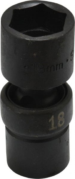 SK - 3/8" Drive 18mm Standard Universal Impact Socket - 6 Points, 2-23/64" OAL - Exact Tooling