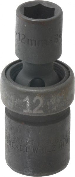 SK - 1/2" Drive 12mm Standard Universal Impact Socket - 6 Points, 2-3/4" OAL - Exact Tooling