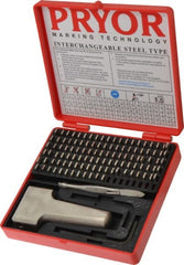 Pryor - 112 Piece, 1/16 Inch Character, Hardened Steel Type Set - 18 Character Capacity - Exact Tooling