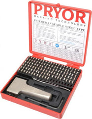 Pryor - 112 Piece, 3/32 Inch Character, Hardened Steel Type Set - 12 Character Capacity - Exact Tooling