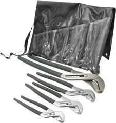 Value Collection - 4 Piece Tongue & Groove Plier Set - Comes in Plastic Pouch - Exact Tooling