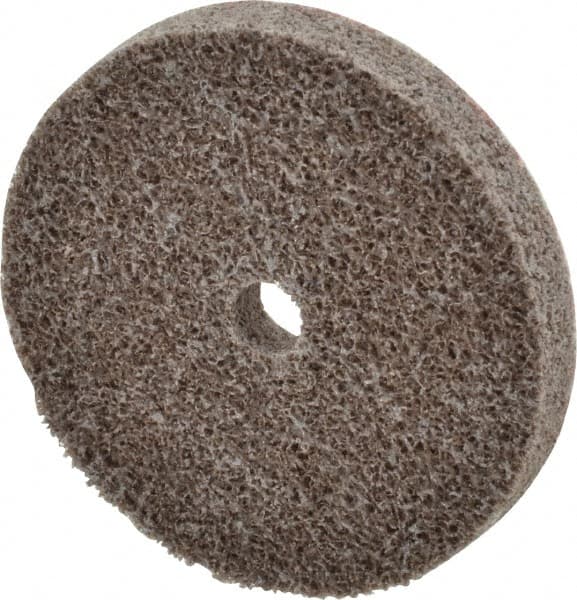 3M - 2" Diam, 1/4" Face Width, 1/4" Center Hole, Fine Grade, Aluminum Oxide Deburring Wheel - Unitized, Medium Density 5 Grade, 22,100 RPM - Exact Tooling