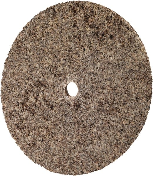 3M - 3" Diam, 1/8" Face Width, 1/4" Center Hole, Coarse Grade, Aluminum Oxide Deburring Wheel - Unitized, Hard Density 7 Grade, 18,100 RPM - Exact Tooling