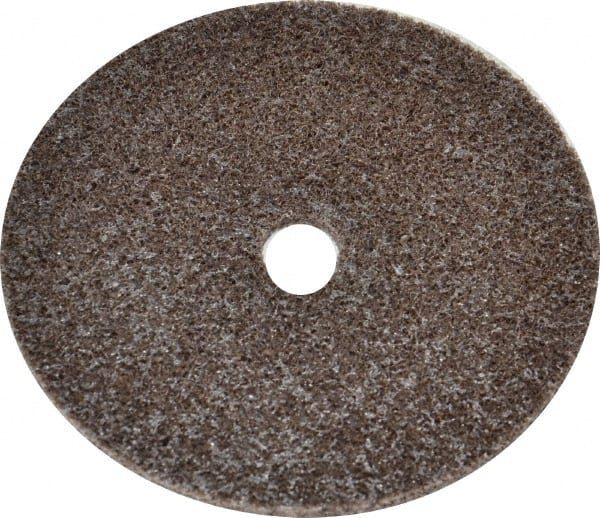 3M - 3" Diam, 1/8" Face Width, 3/8" Center Hole, Medium Grade, Aluminum Oxide Deburring Wheel - Unitized, Hard Density 7 Grade, 18,100 RPM - Exact Tooling