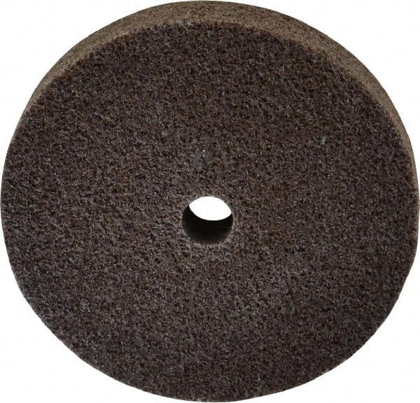 3M - 3" Diam, 1/2" Face Width, 3/8" Center Hole, Medium Grade, Aluminum Oxide Deburring Wheel - Unitized, Hard Density 7 Grade, 15,100 RPM - Exact Tooling