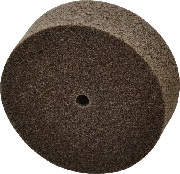 3M - 3" Diam, 1" Face Width, 1/4" Center Hole, Fine Grade, Aluminum Oxide Deburring Wheel - Unitized, Medium Density 5 Grade, 15,100 RPM - Exact Tooling