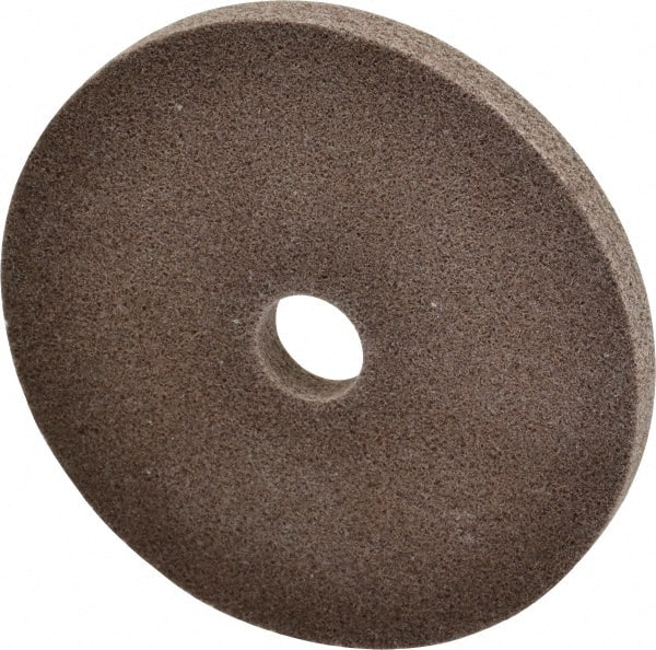 3M - 6" Diam, 1/2" Face Width, 1" Center Hole, Medium Grade, Aluminum Oxide Deburring Wheel - Unitized, Hard Density 7 Grade, 7,500 RPM - Exact Tooling