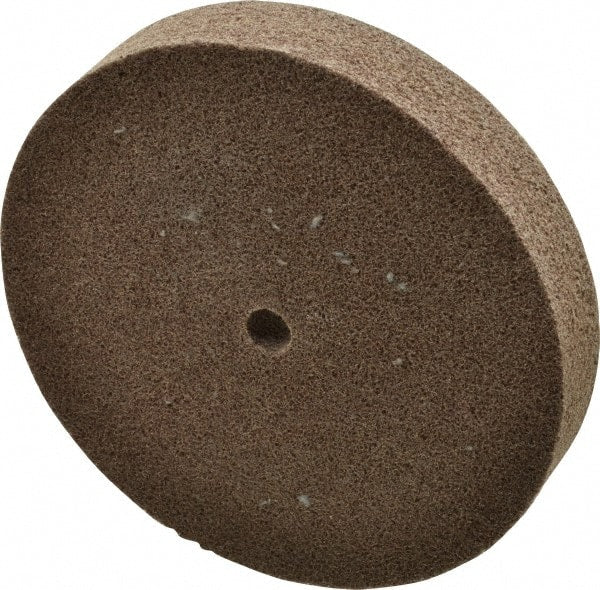 3M - 6" Diam, 1" Face Width, 1/2" Center Hole, Medium Grade, Aluminum Oxide Deburring Wheel - Unitized, Hard Density 7 Grade, 7,500 RPM - Exact Tooling
