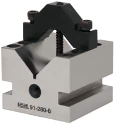 SPI - 1-3/8" Max Capacity, 90° Angle, Hardened Steel V-Block - 2-1/2" Long x 2-1/2" Wide x 2" High, Sold as Individual - Exact Tooling