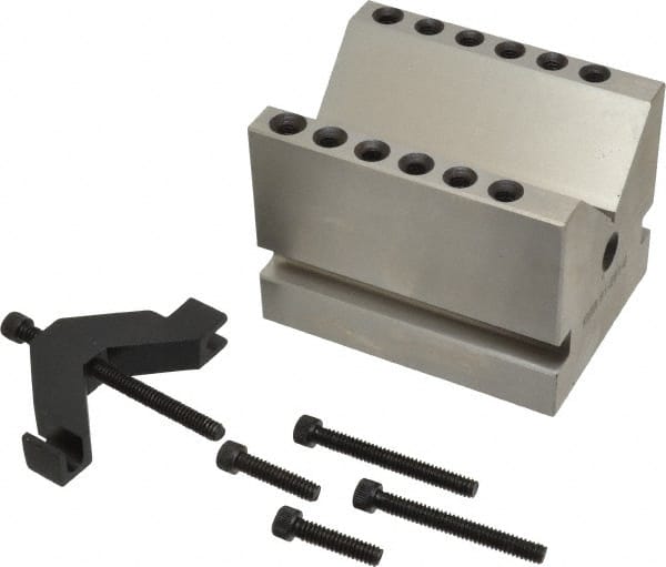 SPI - 2-3/8" Max Capacity, 90° Angle, Hardened Steel V-Block - 3" Long x 4" Wide x 3" High, Sold as Individual - Exact Tooling
