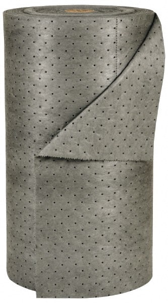 Brady SPC Sorbents - 50 Gal Capacity per Package, Universal Roll - 150' Long x 30" Wide, Gray, Polypropylene - Exact Tooling