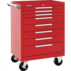 Kennedy - 8 Drawer 1,400 Lb Capacity Steel Tool Roller Cabinet - 27" Wide x 39" High x 18" Deep, Red - Exact Tooling